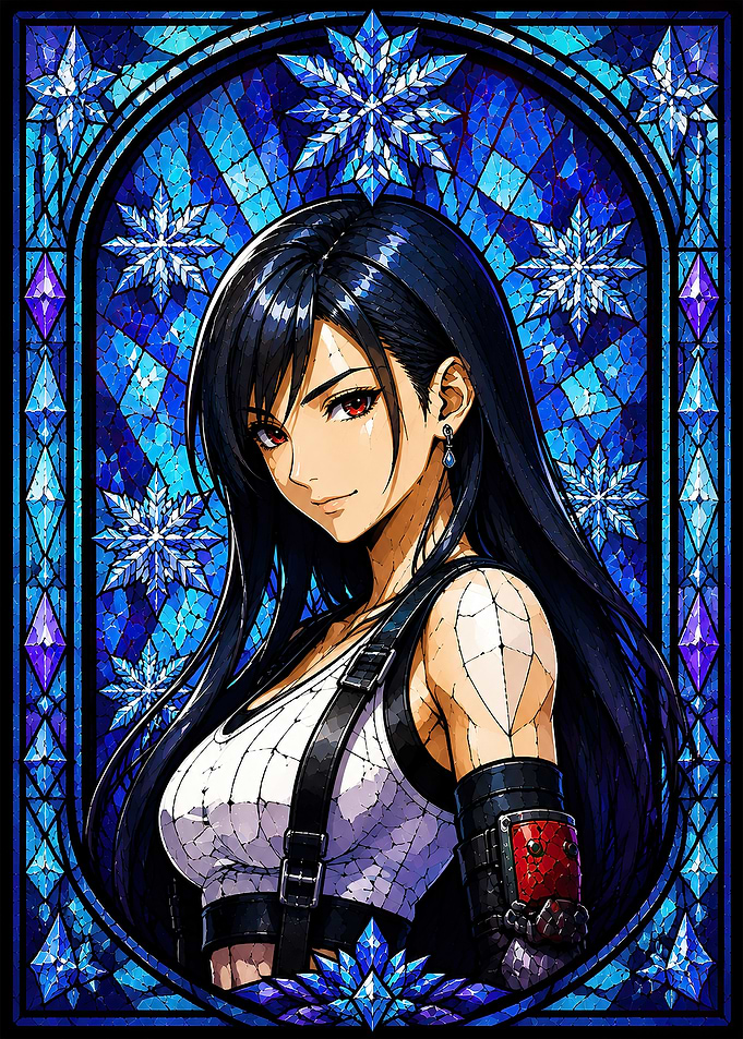 Tifa Lockhart Stained Glass Portrait