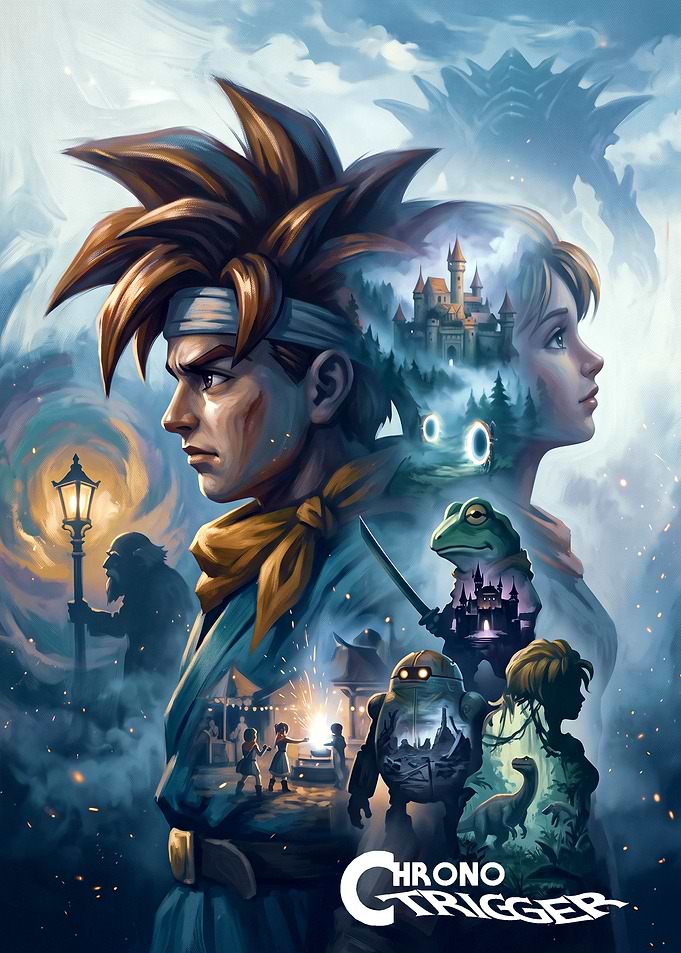 Chrono Trigger Epic Character Montage Poster