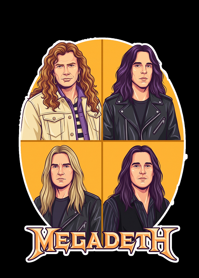 Megadeth Band Members Illustration