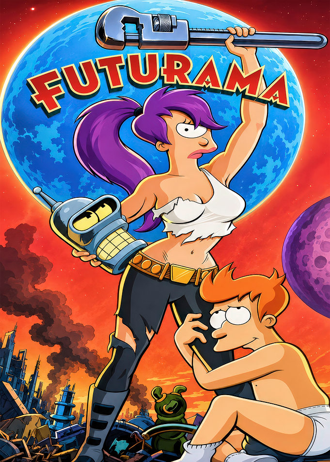 Futurama Leela and Fry Poster
