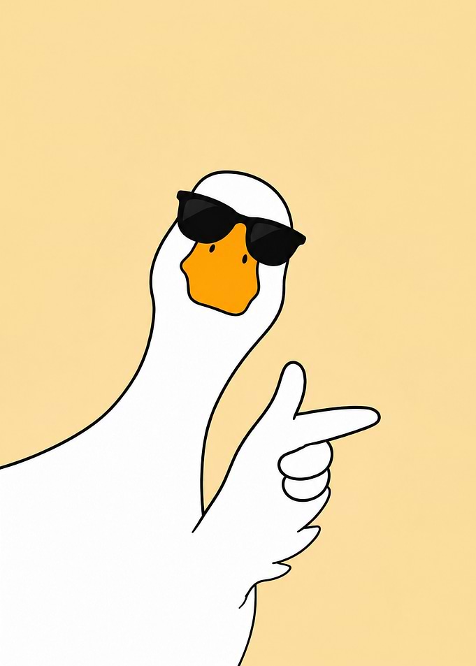 Cool Goose Pointing Finger