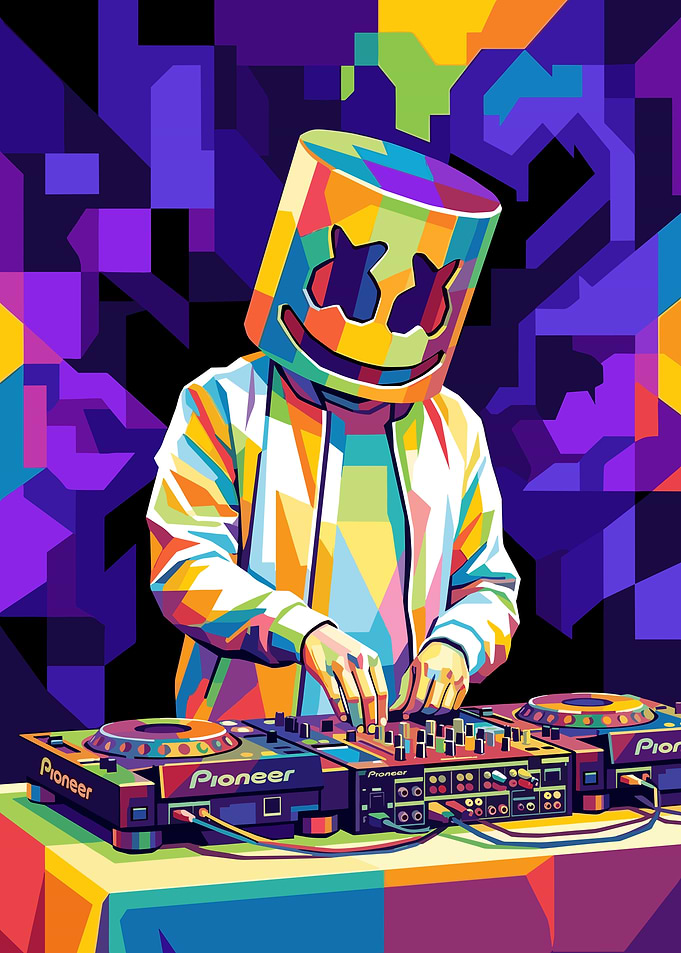 Colorful Pop Art Marshmello DJ