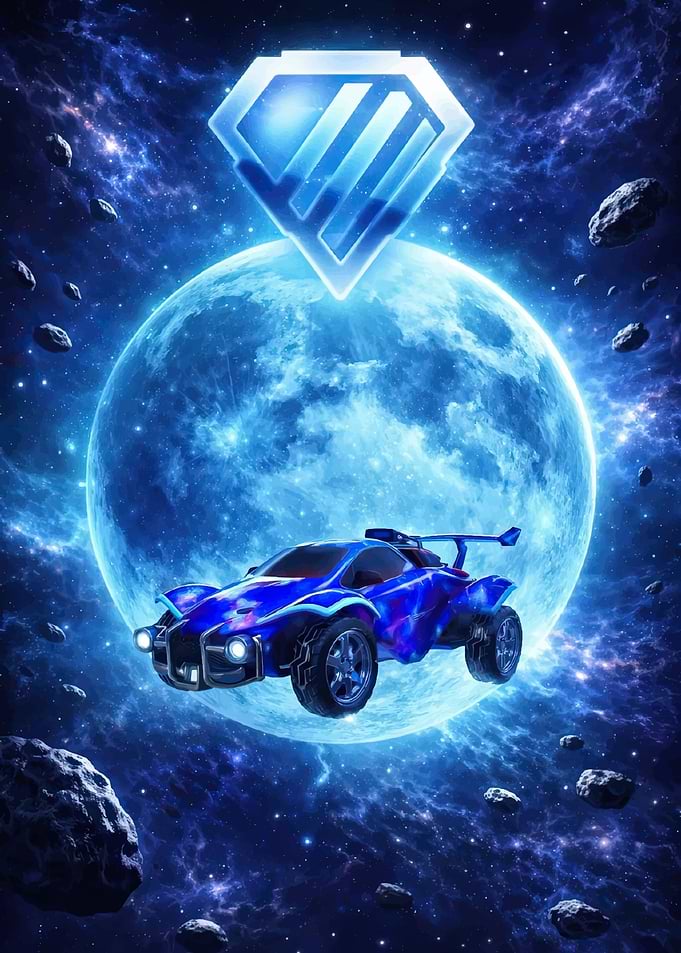 Rocket League Diamond Rank Space Poster