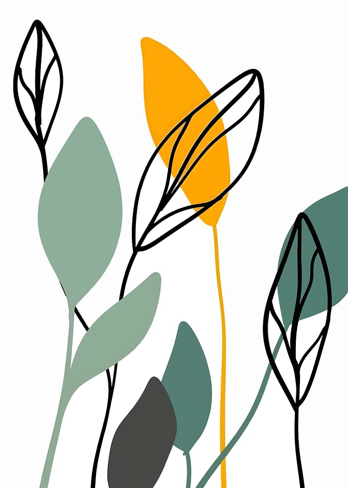 Minimalist Abstract Botanical Line Art