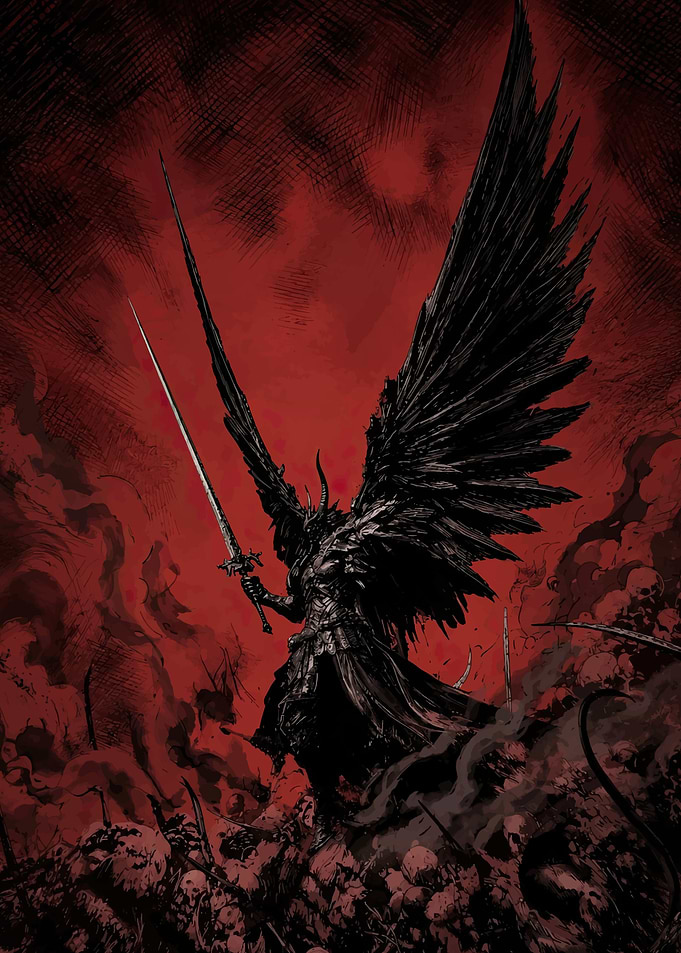 Dark Fallen Angel Warrior