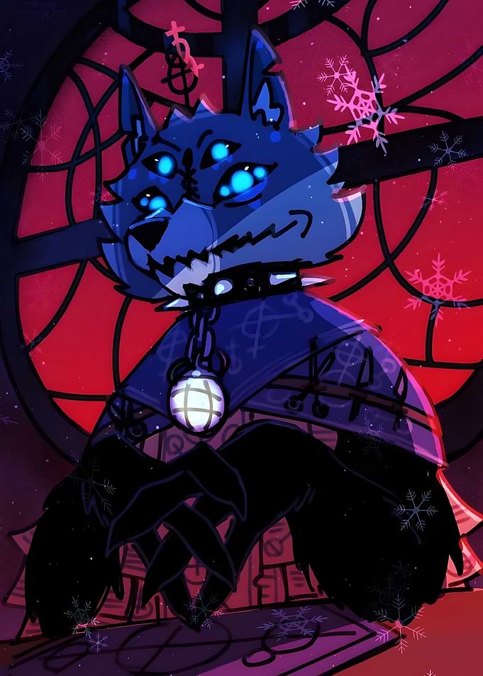 Multi-eyed Wolf Creature Digital Art