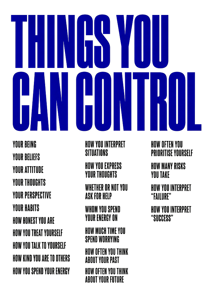 Things You Can Control Inspirational Poster