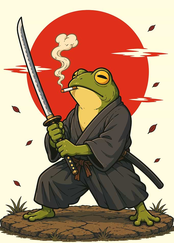 Samurai Frog Warrior with Katana