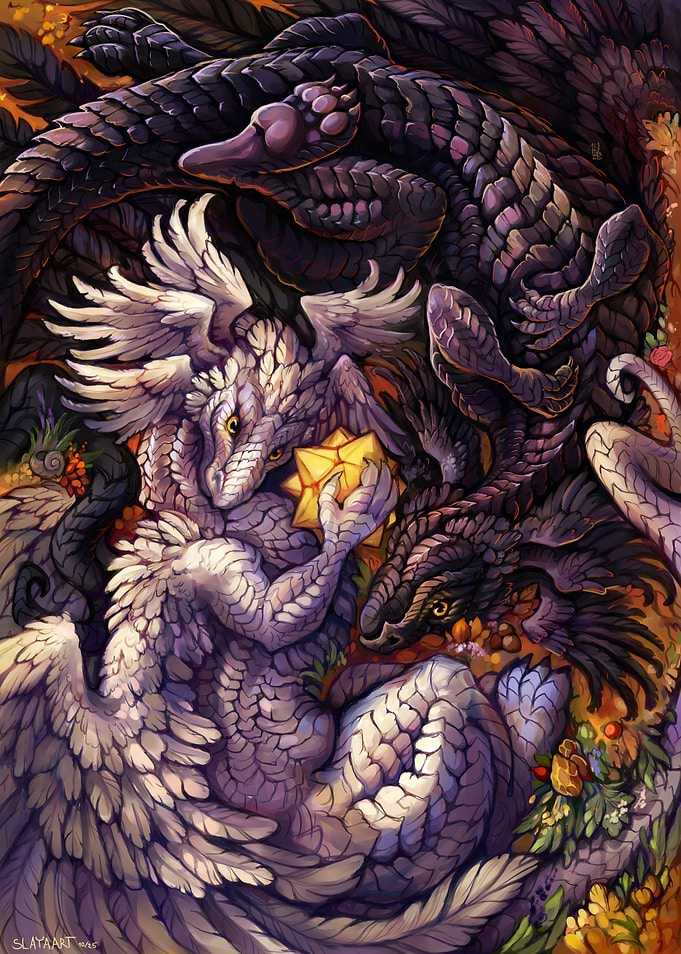 Yin Yang duality dragon brothers