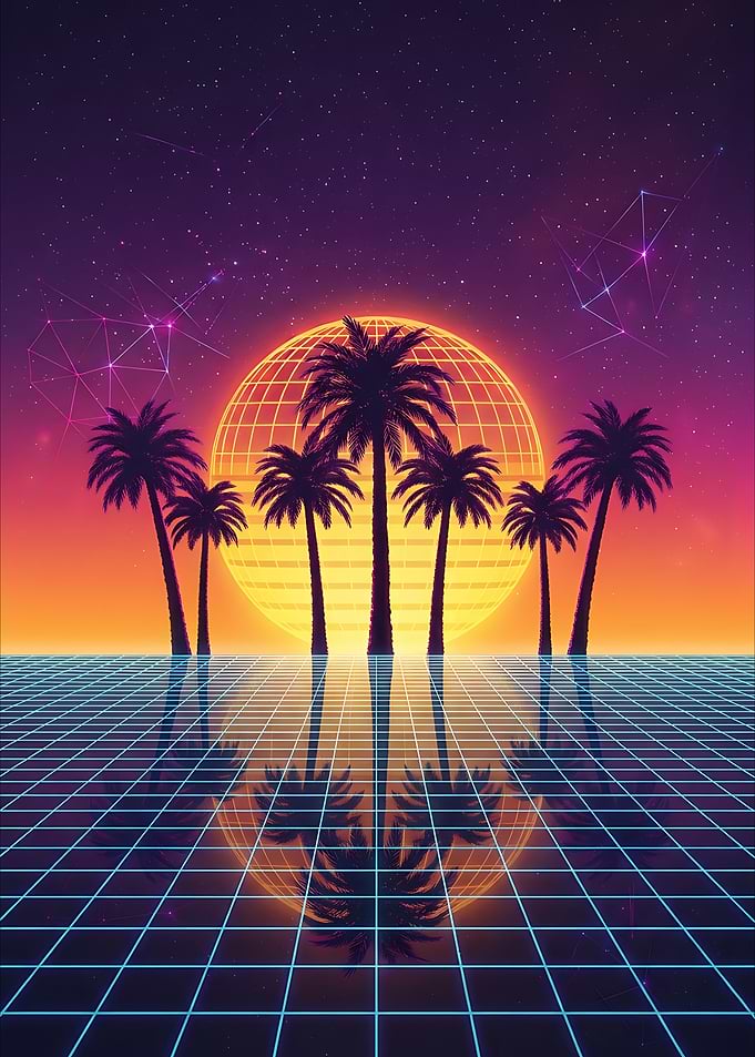 Sunset Palms — Synthwave Aesthetic