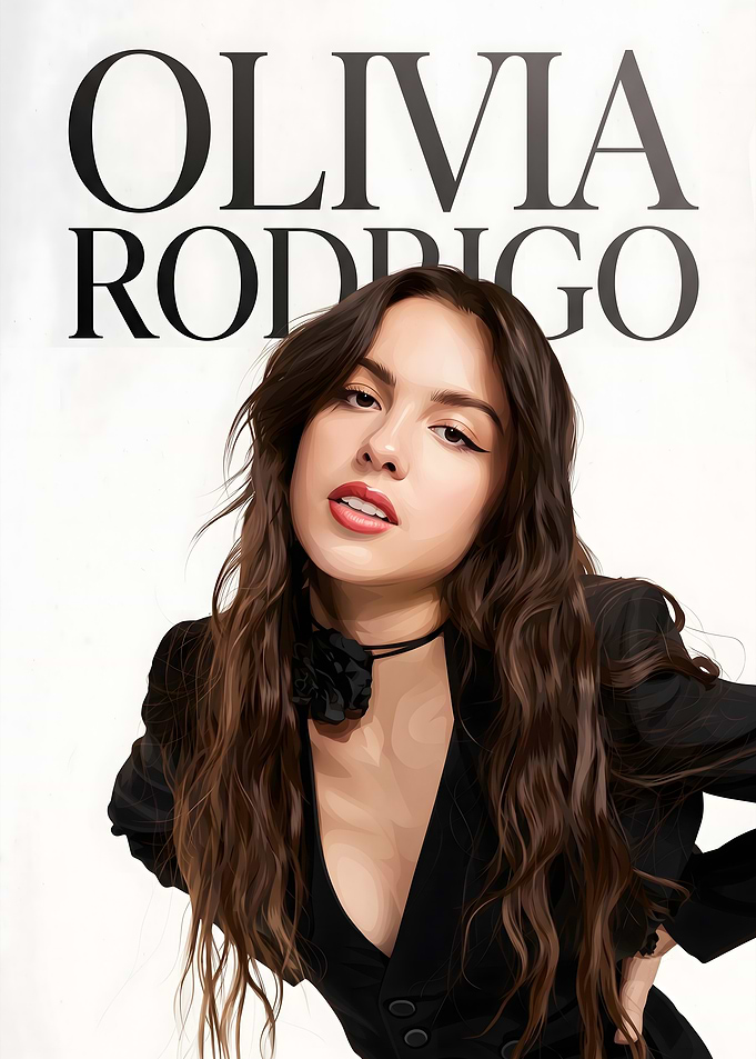 Olivia Rodrigo Digital Portrait Poster