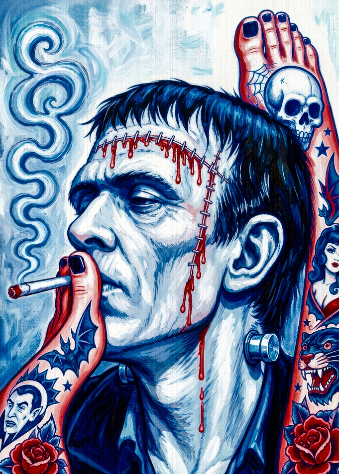 Frankenstein's Monster Tattoo Art Portrait