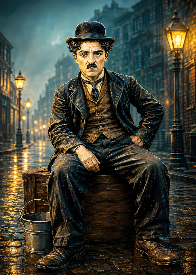 Charlie Chaplin in Victorian Street
