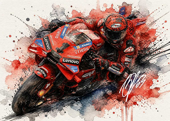 Francesco Bagnaia Watercolor Art