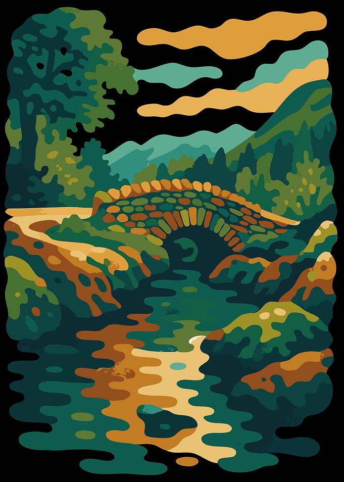 Ashness Bridge Abstract Lake District Cumbria