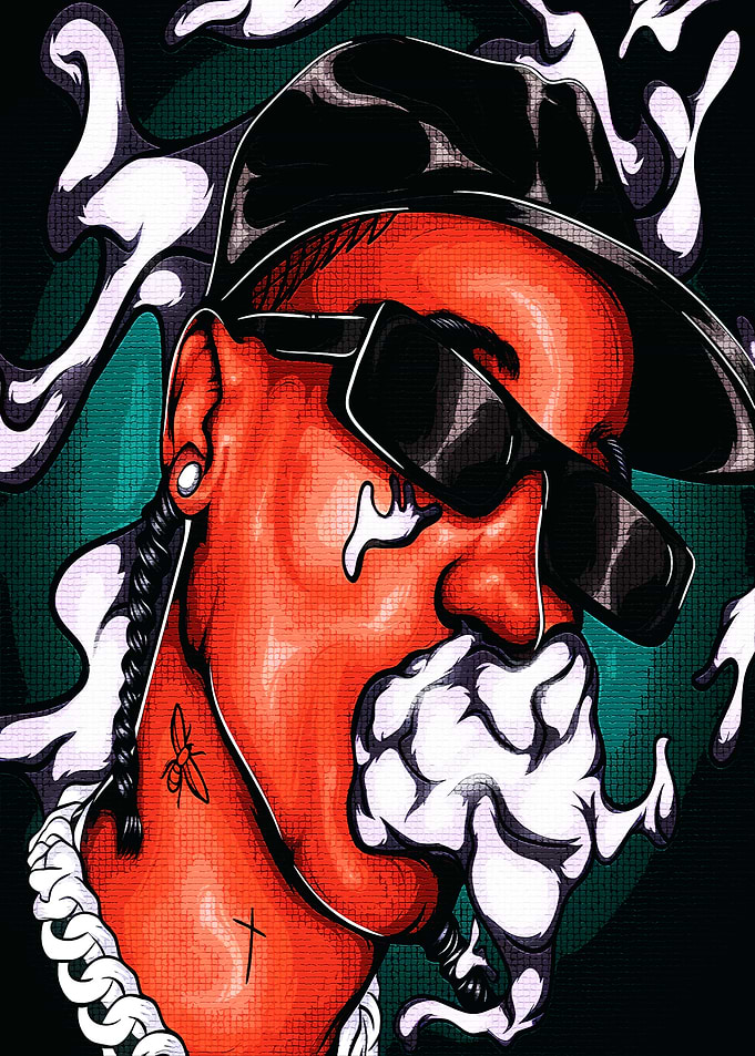 Travis Scott Digital Art Portrait