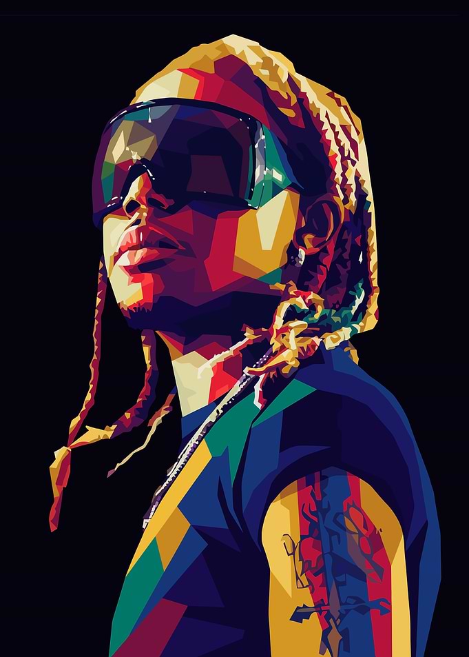 Destroy Lonely Colorful Geometric Portrait