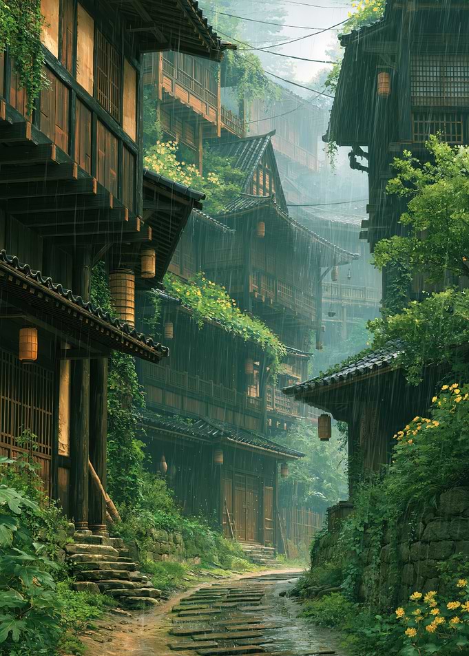 Rain in the Old Village