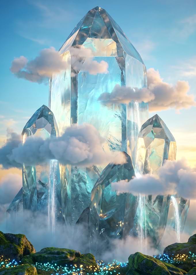 Giant Floating Crystal Mountain