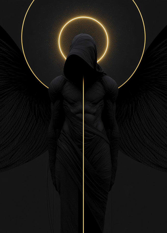 Dark Angel with Golden Halo