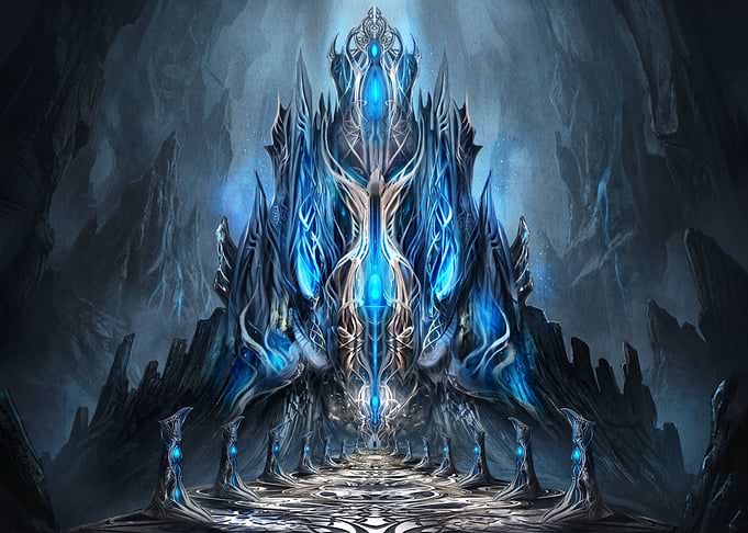 Ethereal Blue Crystal Fantasy Palace