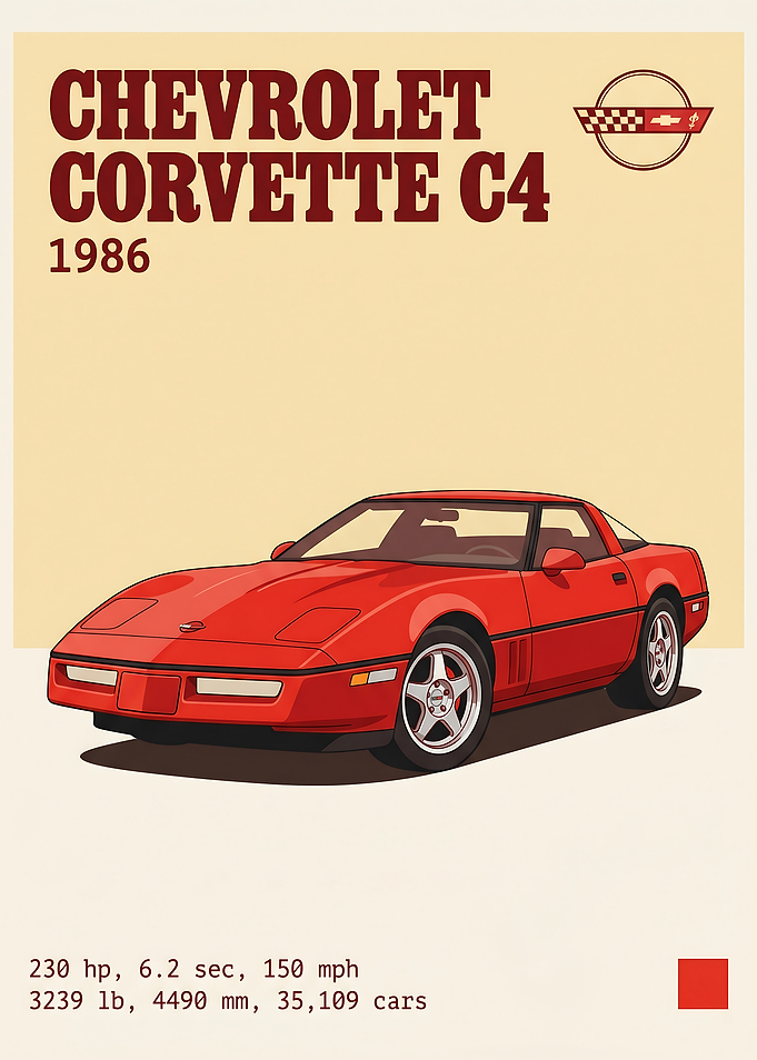 1986 Chevrolet Corvette C4 Poster