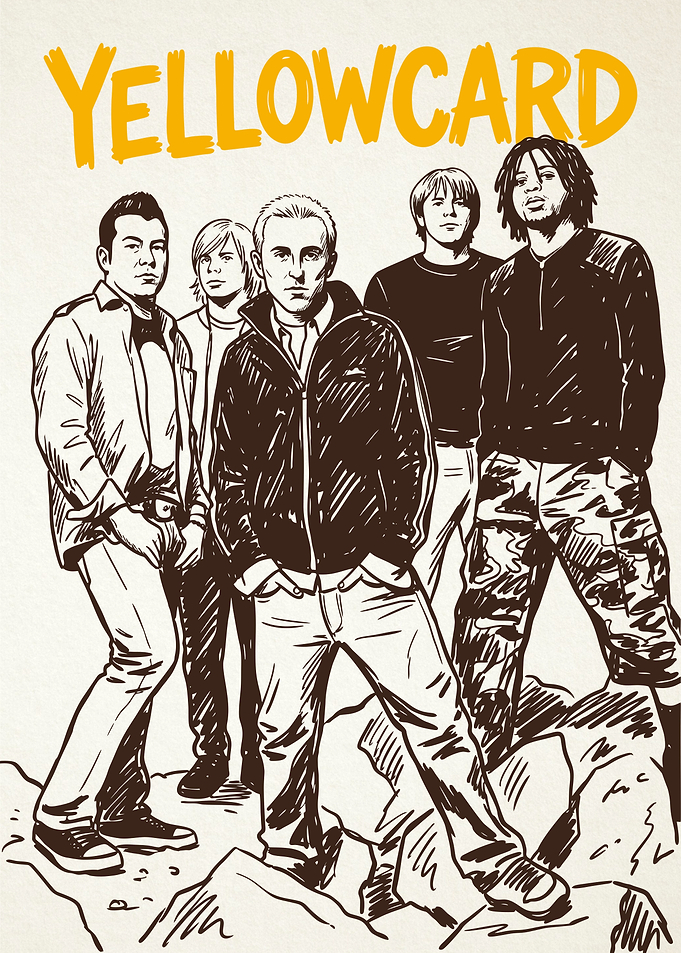 Yellowcard Band Illustration Poster