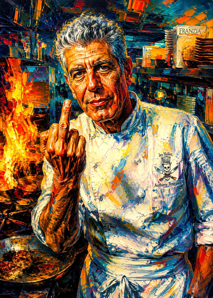 Anthony Bourdain Chef Portrait Painting