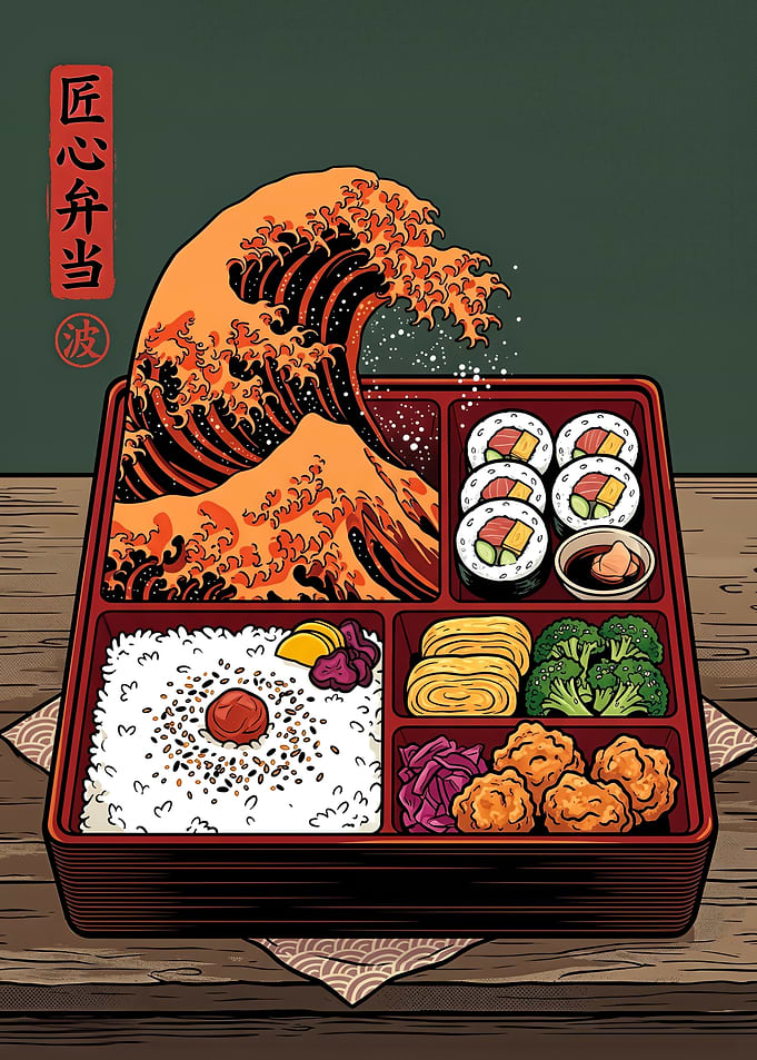 The Great Wave Sushi Bento Box
