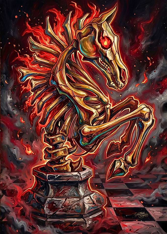 Fire and Bone Checkmate - Skeletal Knight