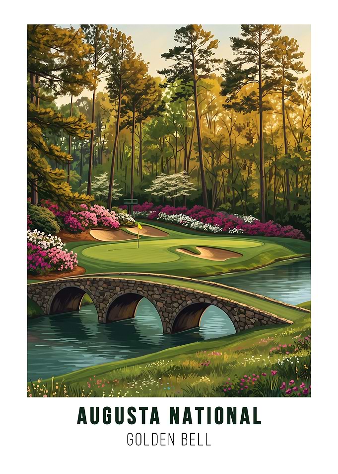Augusta National Golden Bell Golf Poster