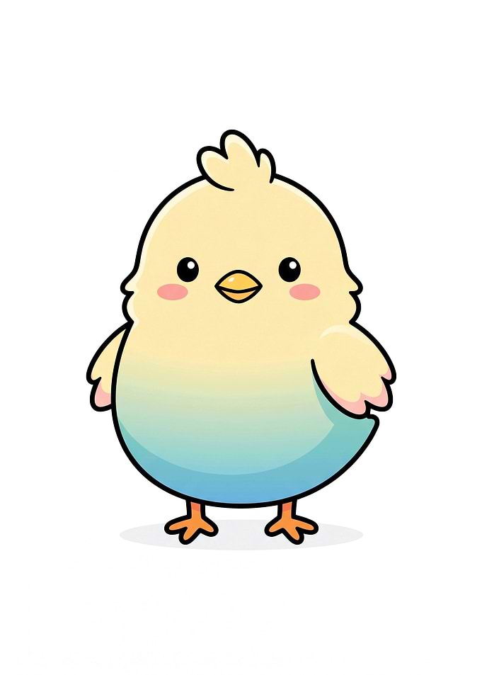 Cute Gradient Baby Chick Illustration