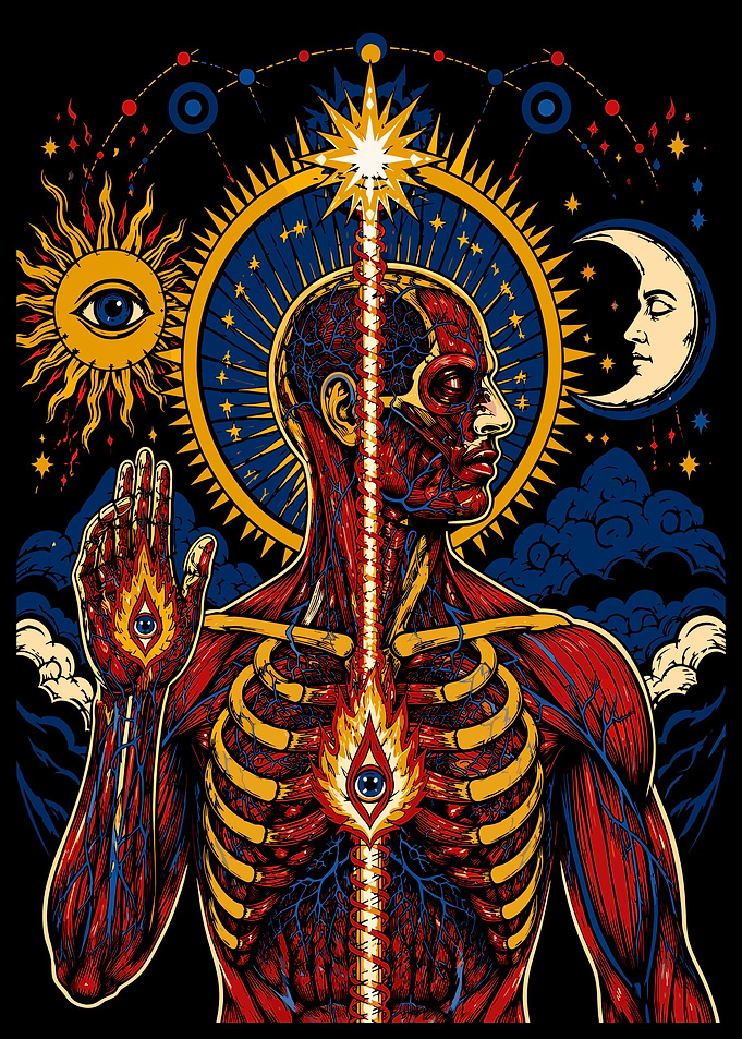 Esoteric Anatomical Human Figure Illustration