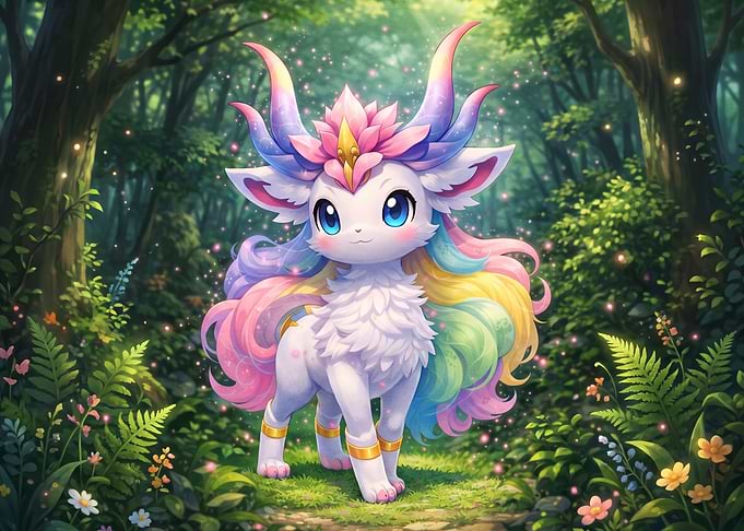 Magical Rainbow Forest Creature