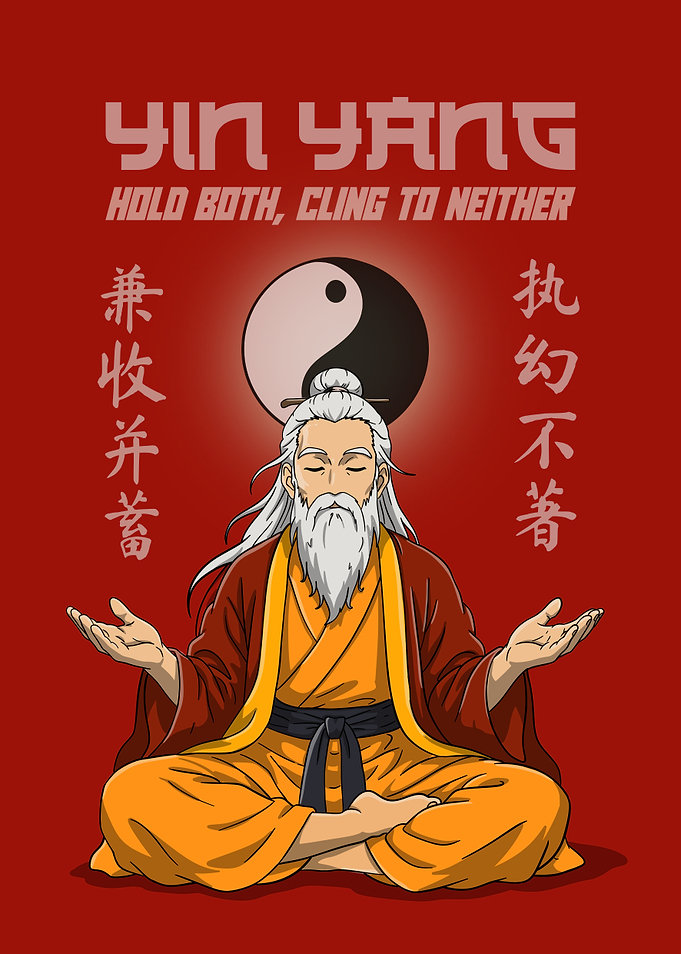Yin Yang Meditation Taoist Master Poster