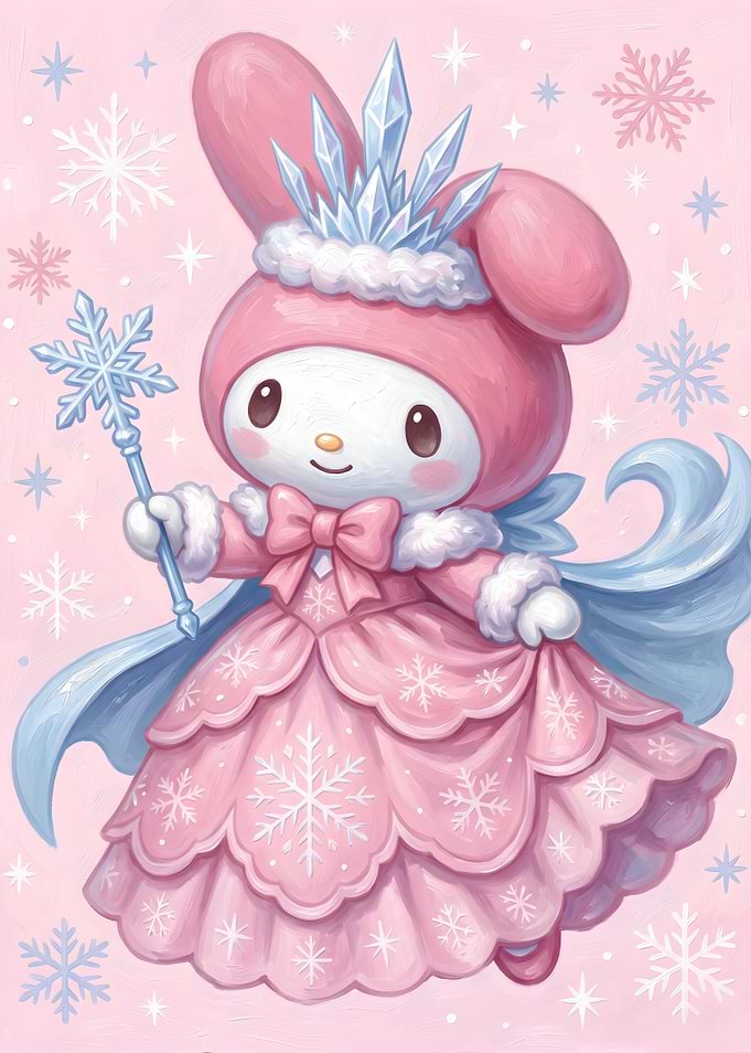 My Melody Winter Princess Illustration