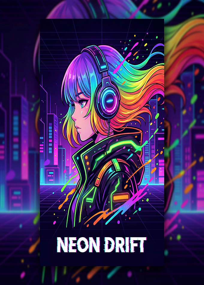 Neon Drift Cyberpunk Anime Girl