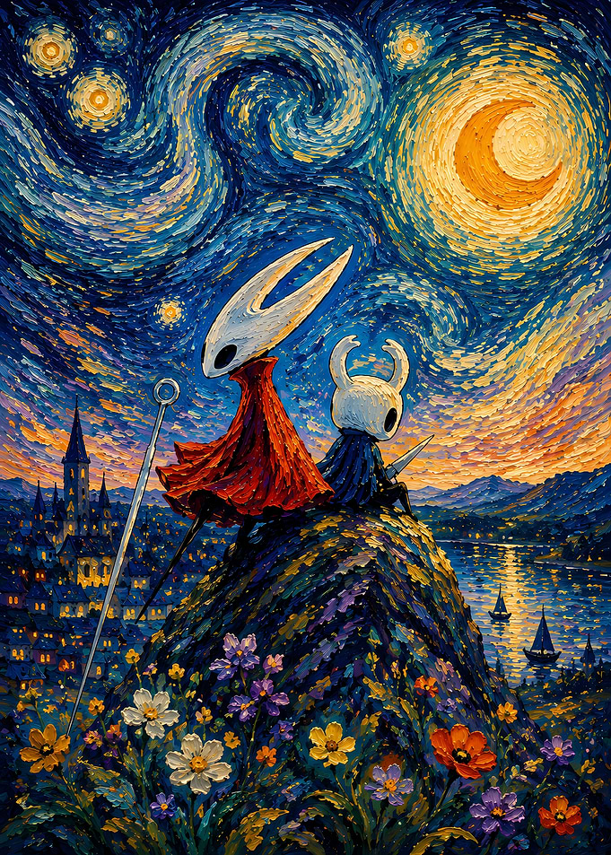 Hollow Knight Starry Night Fan Art
