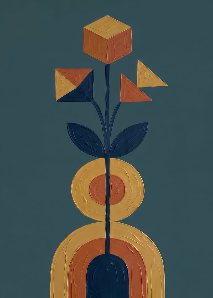 Abstract Geometric Floral Art