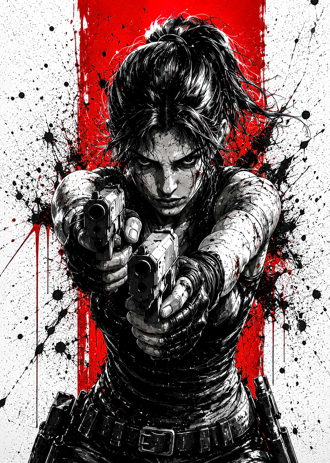 Lara Croft Dual Wielding Pistols