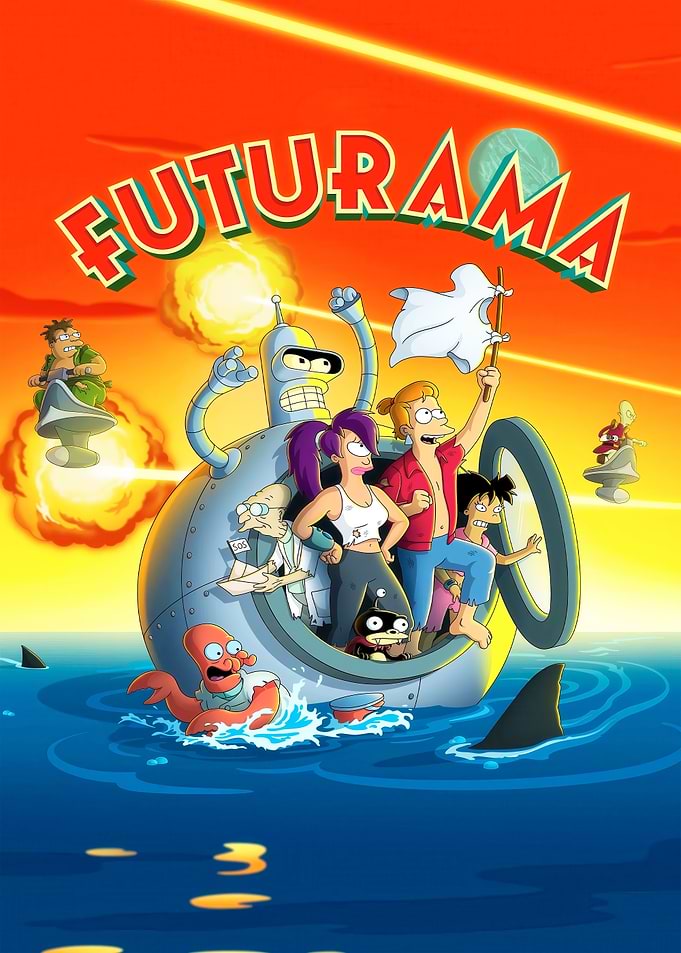 Futurama Cast on Life Raft