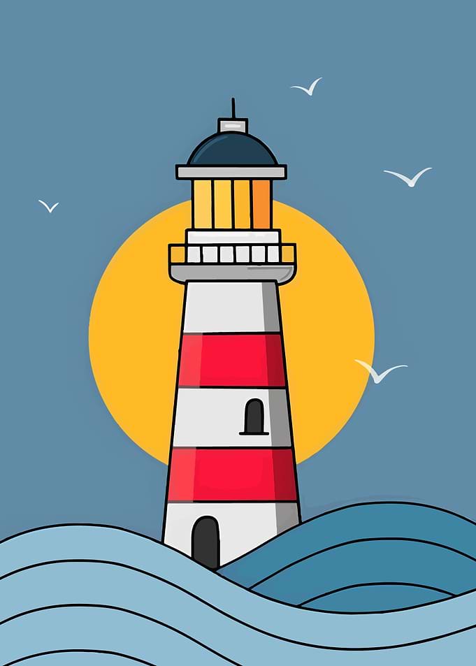 Minimalist Lighthouse Illustration