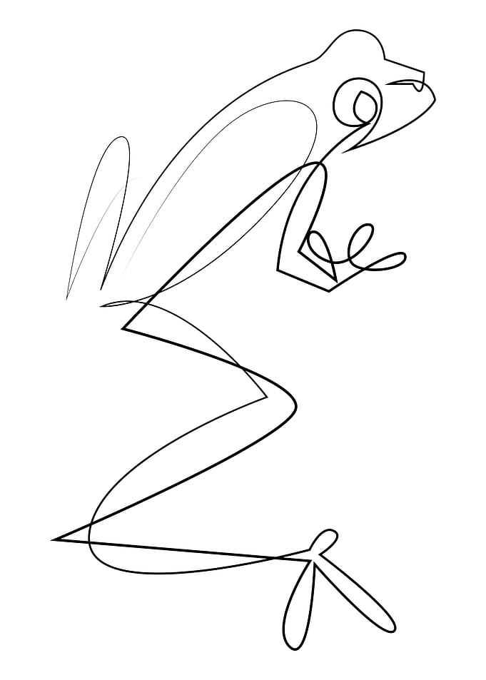 Arboreal - Minimalist Single Line Frog Drawing