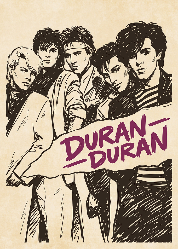 Duran Duran Band Sketch Poster