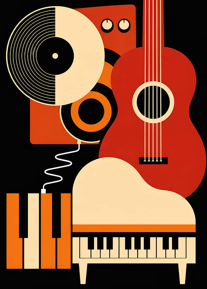 Minimalist Musical Instruments Illustration