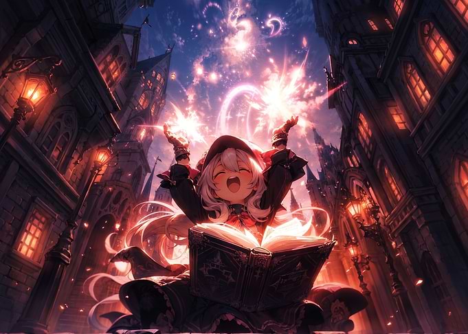 Anime Girl Casting Magic Spell