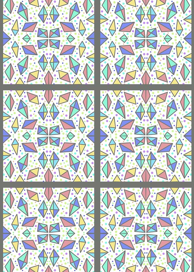 Geometric Pastel Diamond Pattern Grid