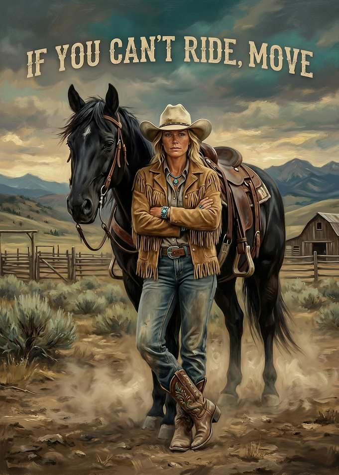 Cowgirl and Horse Western Poster