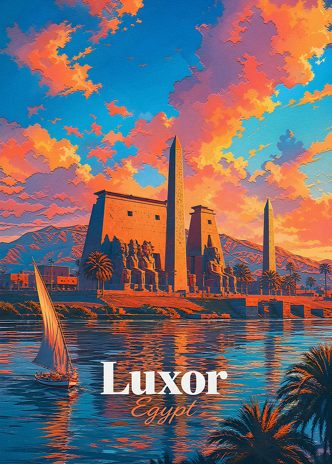 Luxor Egypt Travel Poster