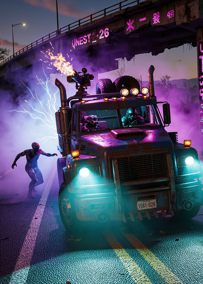 Neon Pursuit: Cyberpunk Armored Assault